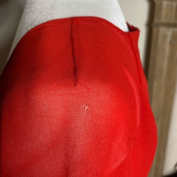 Badgley‎ Mischka Deep Red V-Neck Faux Wrap Gown - Picture 8 of 9